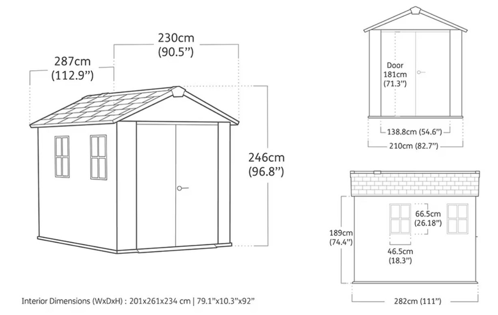 Пластиковый хозблок Keter Newton Plus 975 grey