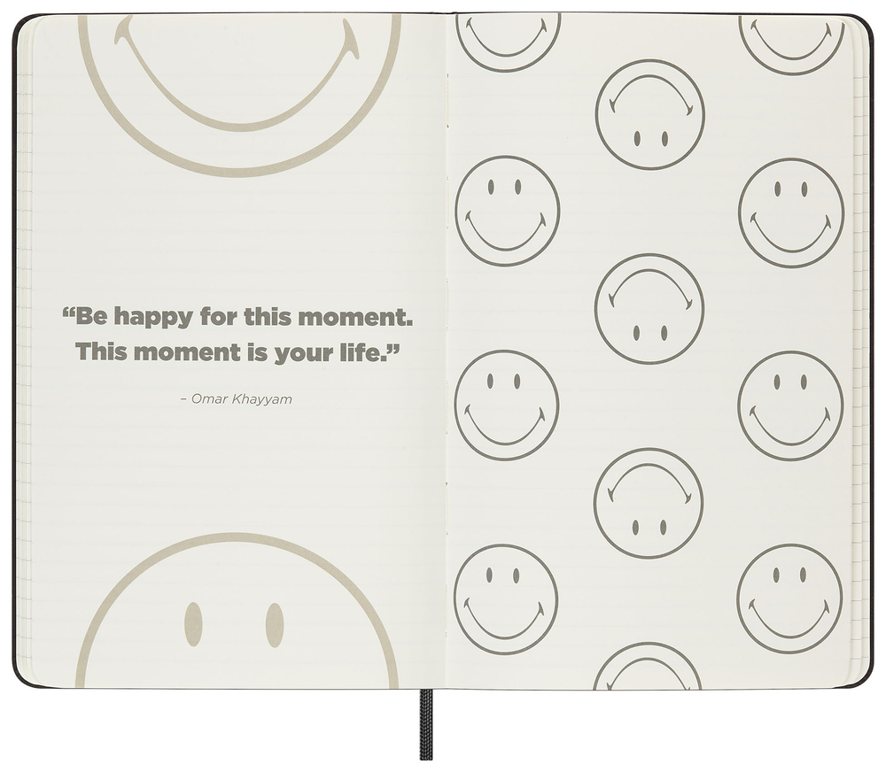 Блокнот Moleskine Limited Edition Smiley (LESMILEYNTBK) 13х21 см, 176 стр. в линейку, черный