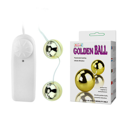 Золотые шарики с вибрацией Golden Ball (Цвет: золотой)