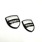 Наклейки Volvo Щит металлические черные объемные (шильдик Вольво щит, 3,5х3,5см). 2шт в комплекте Черные с лого