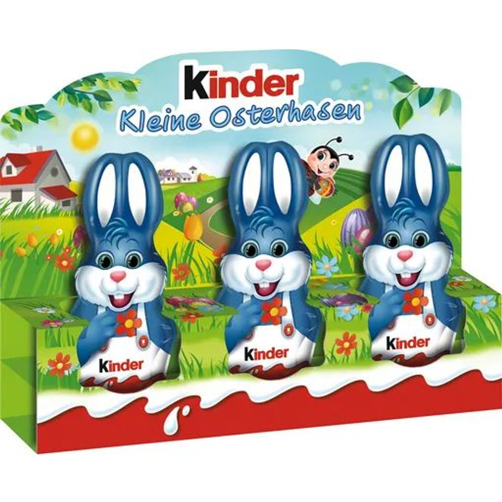 Шоколадный кролик пасхальный Kinder Chocolate набор из 3 шт. 45 г (из Финляндии)