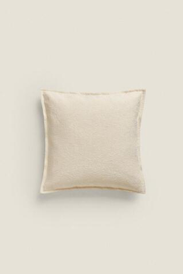 ZARA HOME ЖАККАРДОВЫЙ ЧЕХОЛ ДЛЯ ДЕКОРАТИВНОЙ ПОДУШКИ, ЭКРЮ