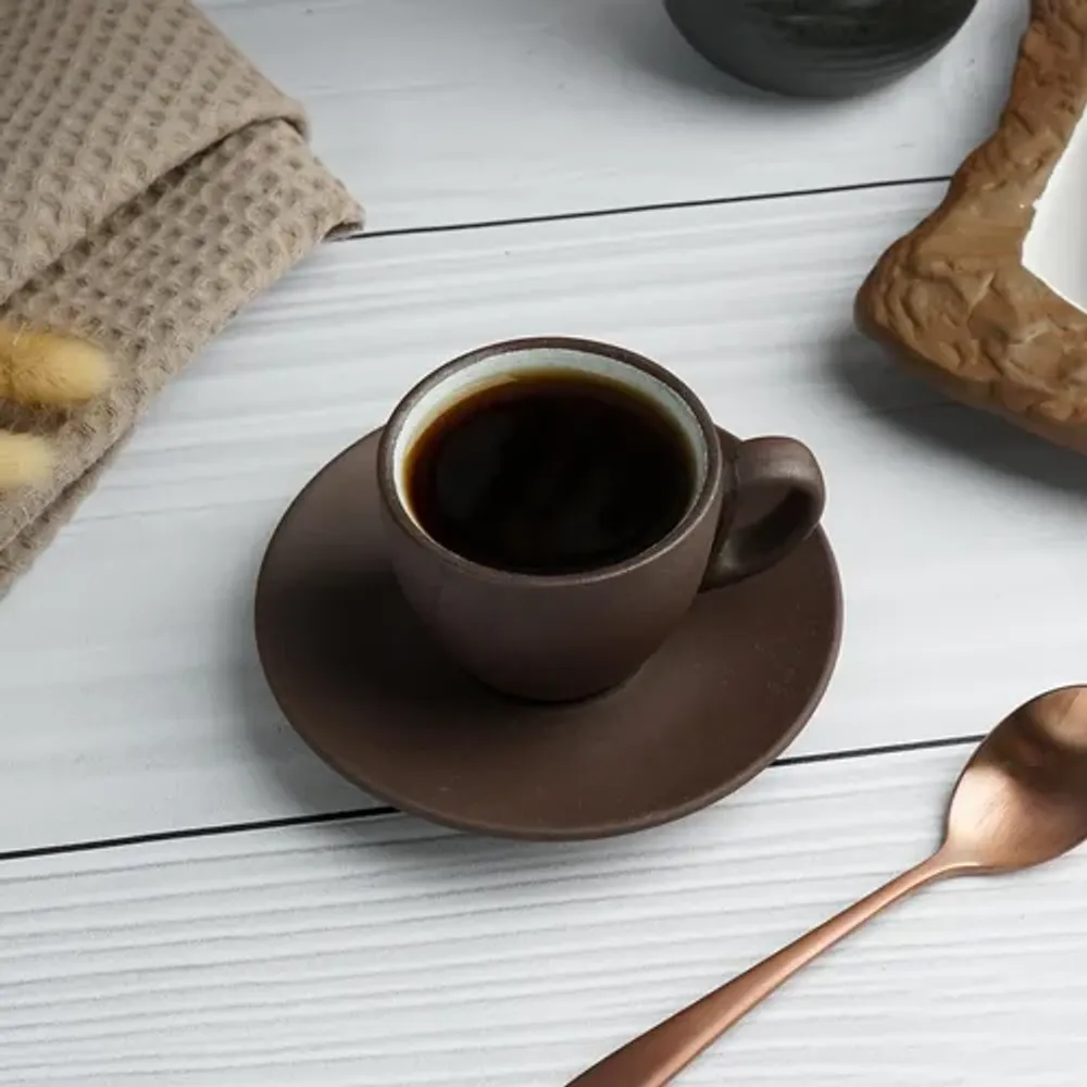 Кофейная пара 100 мл d 6,3 см h5,2 см White Matt New Brown Taiga P.L. Proff Cuisine [8]