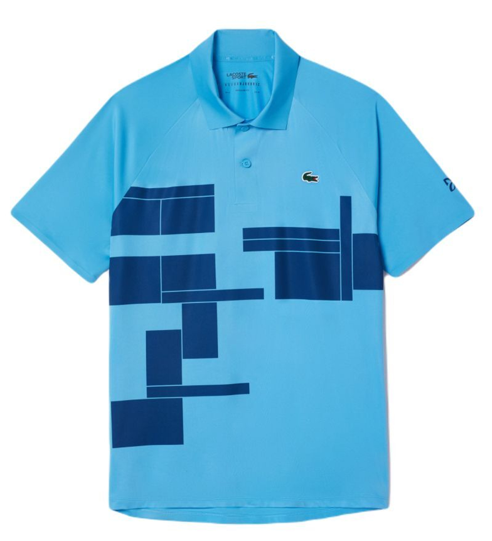 Мужское теннисное поло Lacoste Tennis x Novak Djokovic Regular Fit On Court - небесный