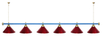 Лампа STARTBILLIARDS 6 пл. (плафоны зеленые,штанга зеленая,фурнитура золото)