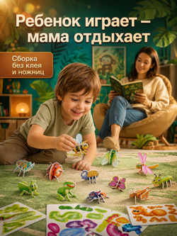 Конструктор 3D "Насекомые" 30 в 1, арт. 05021