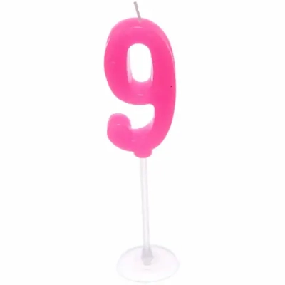 Свеча для торта Цифра Самоцвет «9» (10 см)