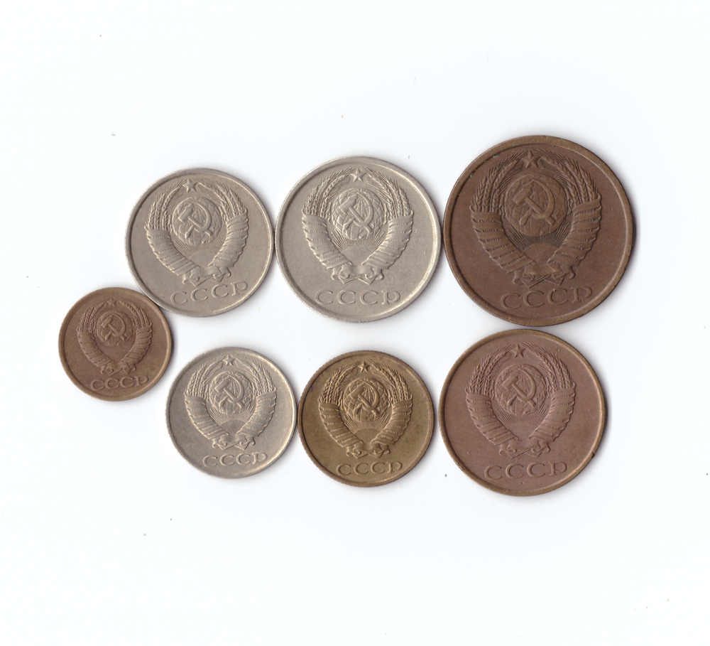 Набор монет (7 шт) 1985г. 1,2,3,5,10,15,20копеек XF