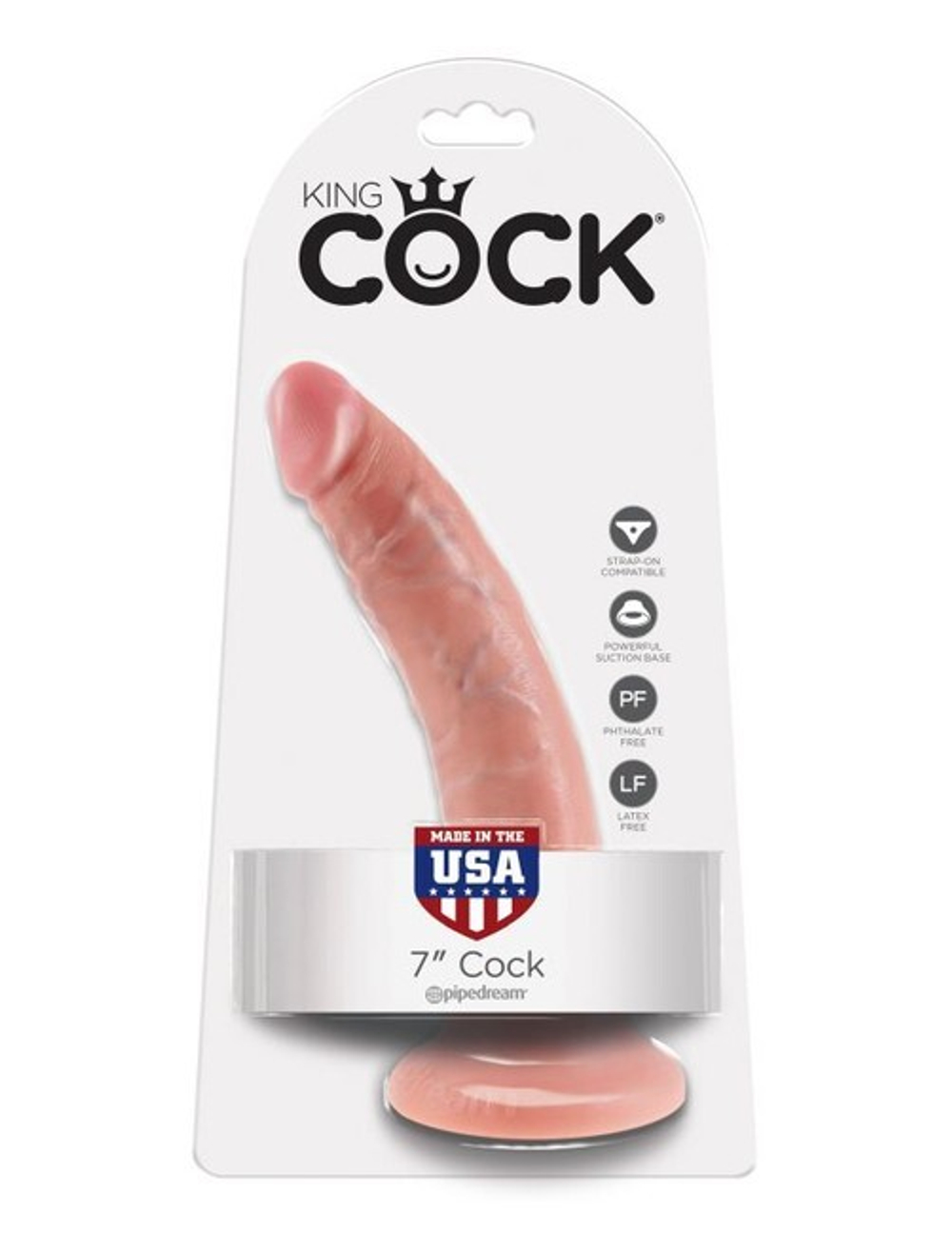 Реалистичный гибкий фаллос на присоске 7''Cock (Цвет: телесный)