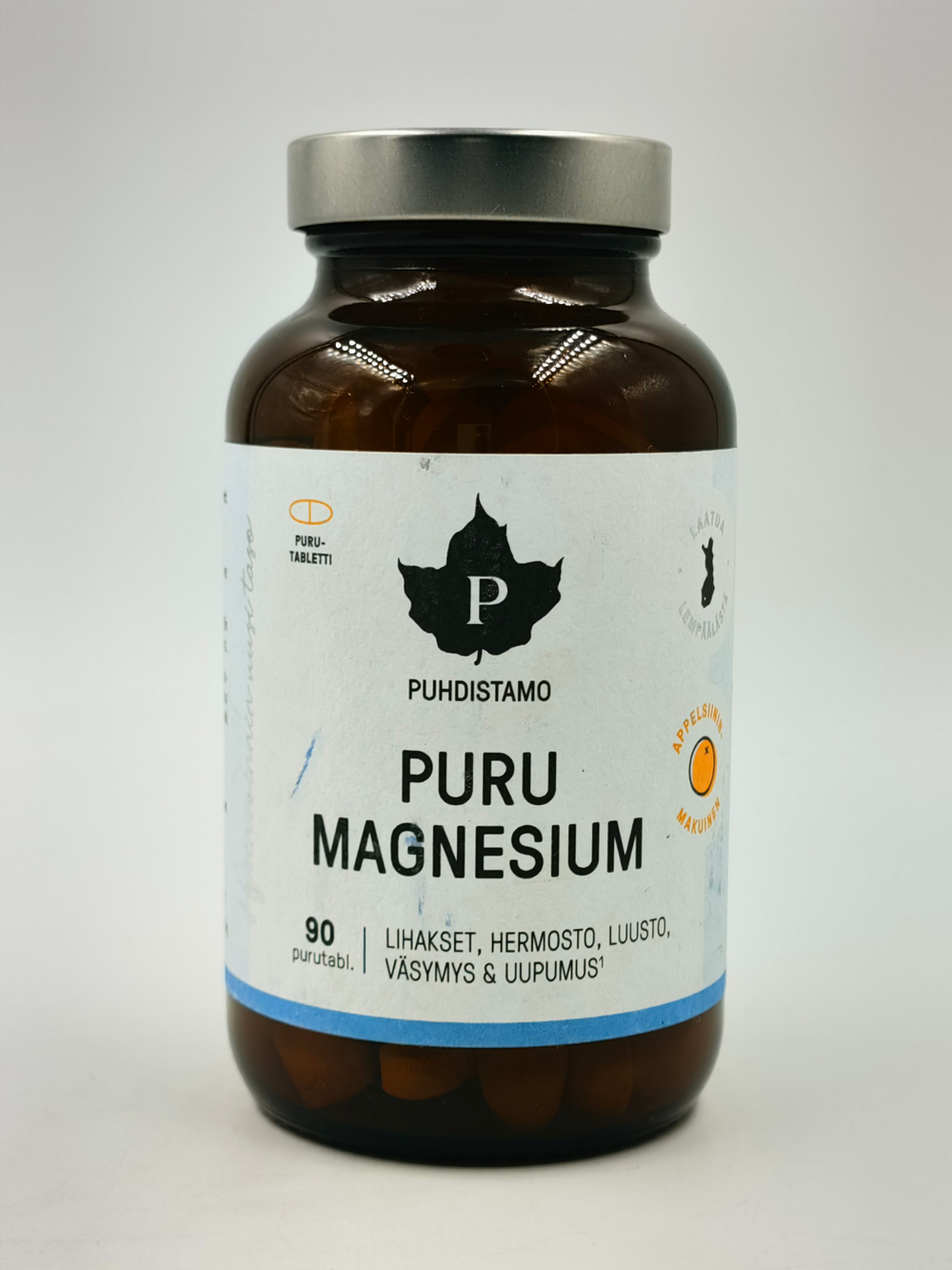 Puhdistamo Puru Magnesium Магний со вкусом апельсина, 90 жевательных таблеток (из Финляндии)