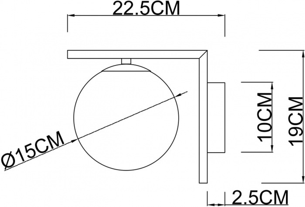 Настенный светильник Arte Lamp Bolla-unica A1924AP-1CC