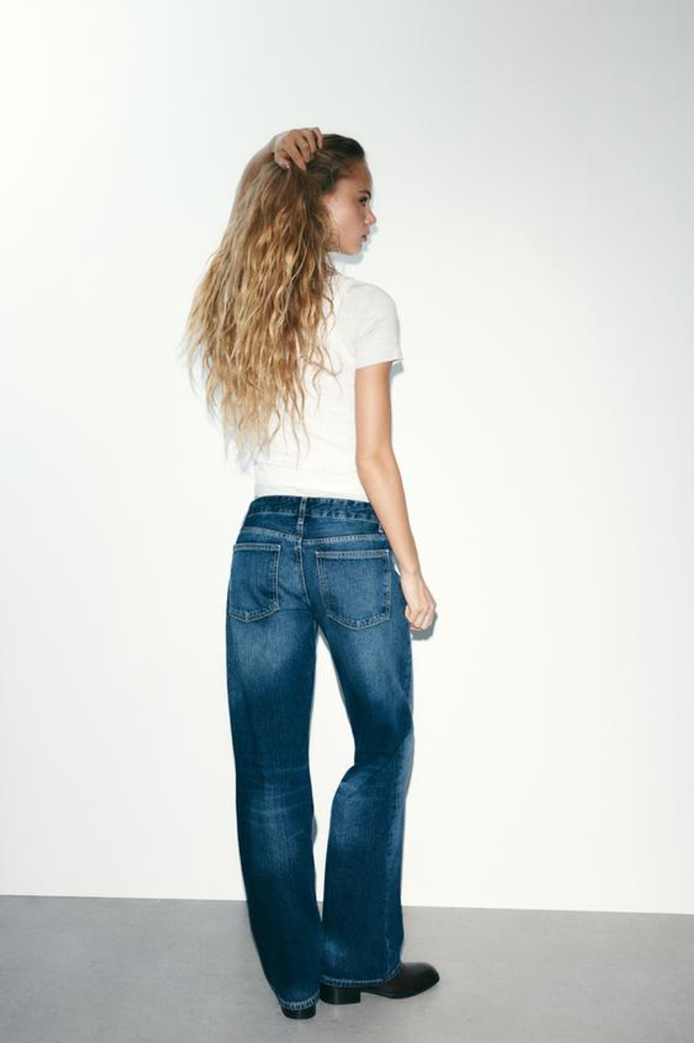 ZARA ДЖИНСЫ TRF WIDE LEG С НИЗКОЙ ПОСАДКОЙ, ИНДИГО