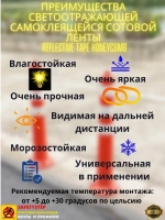 Светоотражающая самоклеящаяся лента, сотовая, 50 мм х 5 м