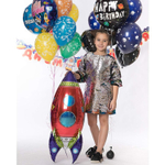 Фольгированный шар-фигура «Happy Birthday. HAVE A BLAST. Ракета», 91 см