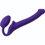 Фиолетовый безремневой страпон Silicone Bendable Strap-On - size S (Цвет: фиолетовый)