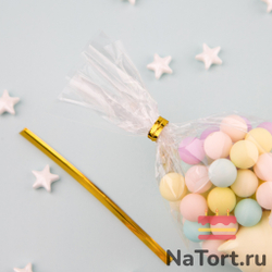 Твист-лента для пакетиков 8 см (ЗОЛОТО, 800 шт)