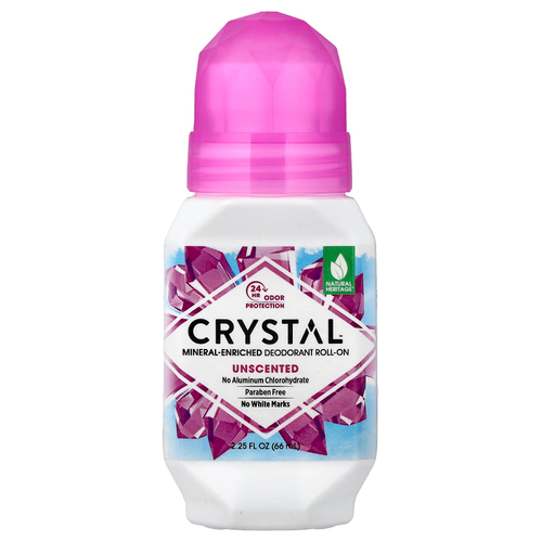 CRYSTAL, обогащённый минералами дезодорант с шариковым аппликатором, без запаха, 66 мл (2,25 жидк. унции)