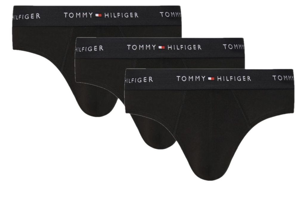 Мужские спортивные боксеры Tommy Hilfiger Signature Cotton Essentials Brief 3P - black/black/black