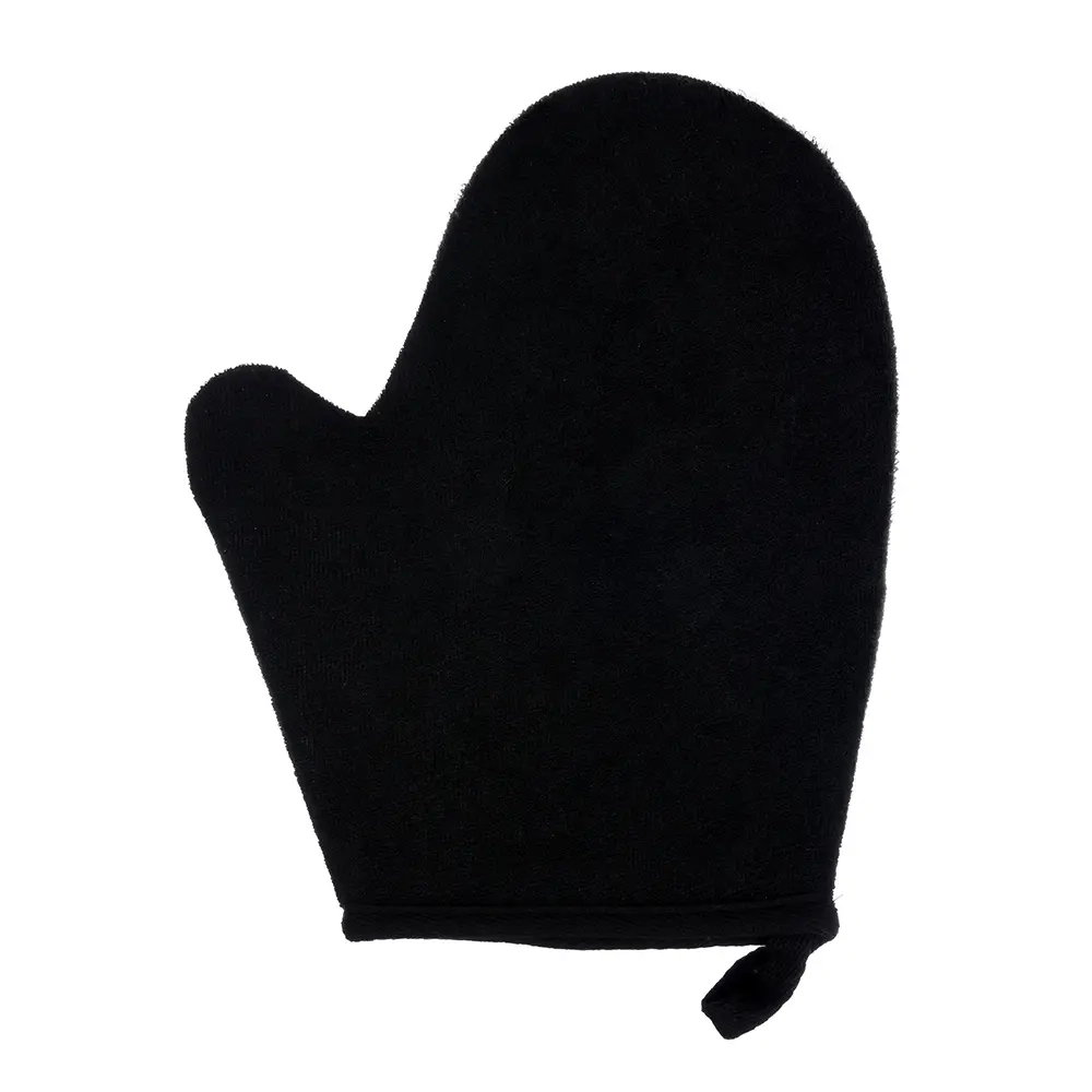 Мочалка «Мужская» варежка, 18х22 см, medium/soft, чёрно-серая, для бани и сауны «Банные штучки»/ 30