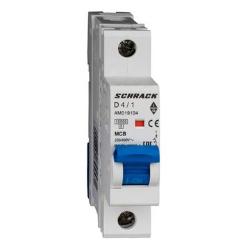 Автоматический выключатель Schrack Technik 1P D 4A 10kA Amparo AM019104--
