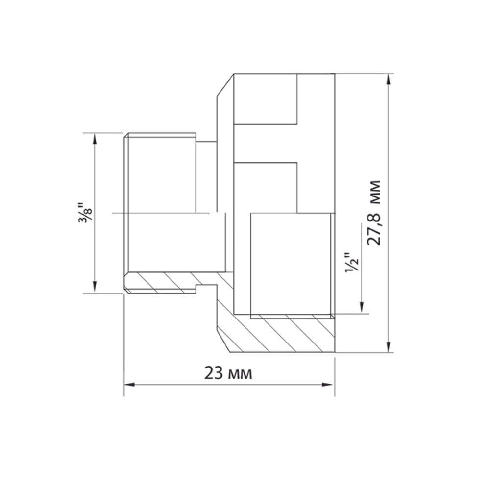 Переходник 1/2'' - 3/8'' вн/нар VRT® никель