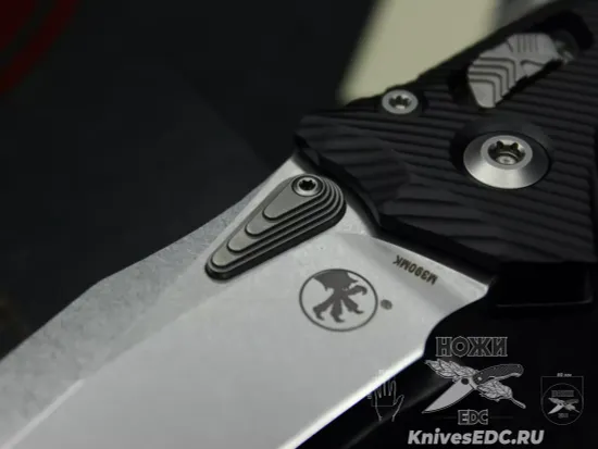 Microtech Amphibian Ram-Lok S/E - нож складной, черн. алюм. рук-ть, стоунвош клинок