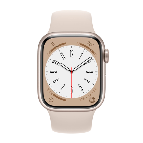 Умные часы Apple Watch Series 8 GPS, 41mm, Aluminium Case with Sport Band, Starlight (Сияющая звезда)