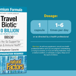 Natural Factors, Travel Biotic, BB536, 10 млрд КОЕ, 60 вегетарианских капсул