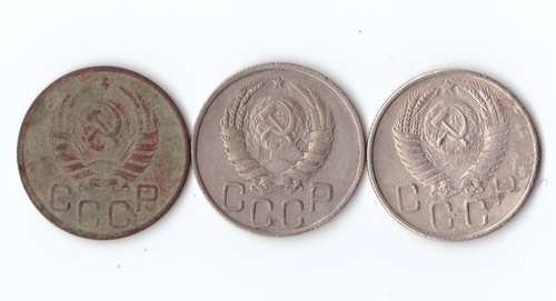 20 копеек 1938,46,56г-3шт, VF