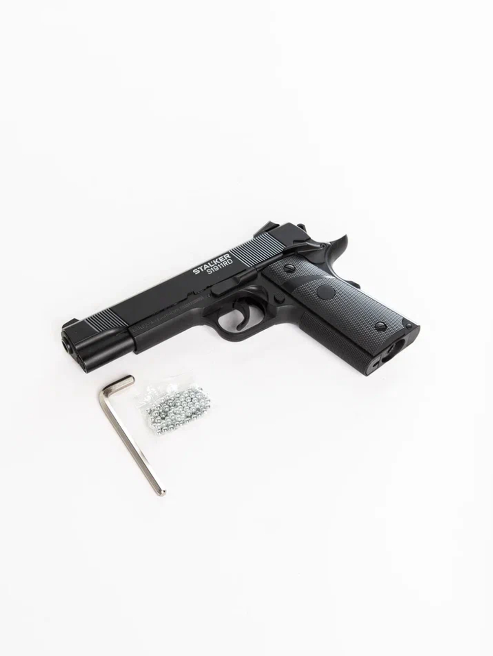 Пистолет пневм. Stalker S1911RD (аналог Colt 1911) к.4,5мм, металл-пласт,120м/с,блоуб