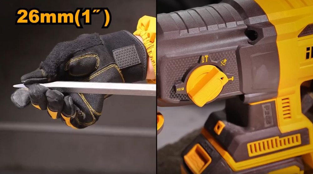 Аккумуляторный бесщеточный перфоратор SDS-Plus INGCO CRHLI262085 INDUSTRIAL 20 В 2.5 Дж 2x4 Ач