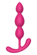Розовая анальная цепочка Silky Smooth T-Teardrop - 14 см. (Цвет: розовый)