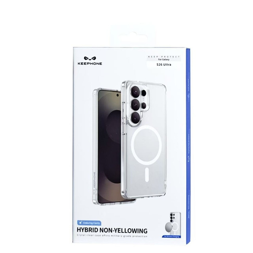 Накладка для Samsung Galaxy S26 Ultra Keephone Hybrid Non-Yellowing Magsnap прозрачный