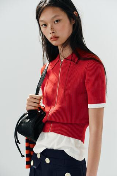 КАРДИГАН В РУБЧИК С КОРОТКИМ РУКАВОМ — ZARA