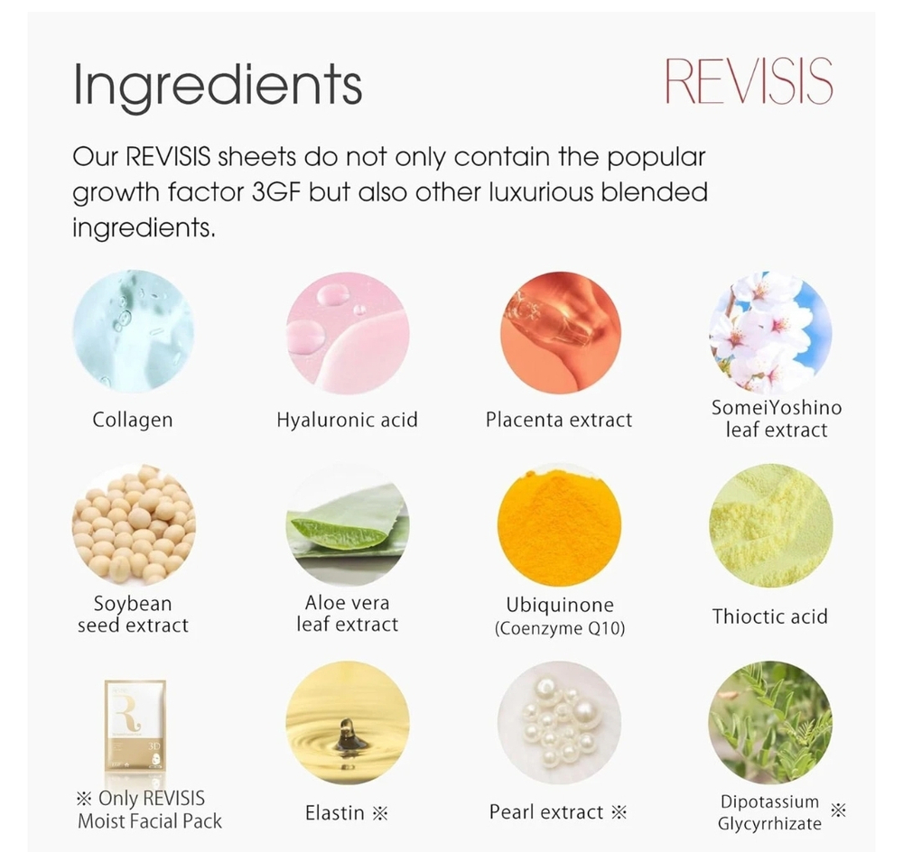 REVISIS Moist Facial Pack Увлажняющая 3D-маски с ламеллярной пропиткой для глубокого увлажнения , 10 шт в инд. упаковке.