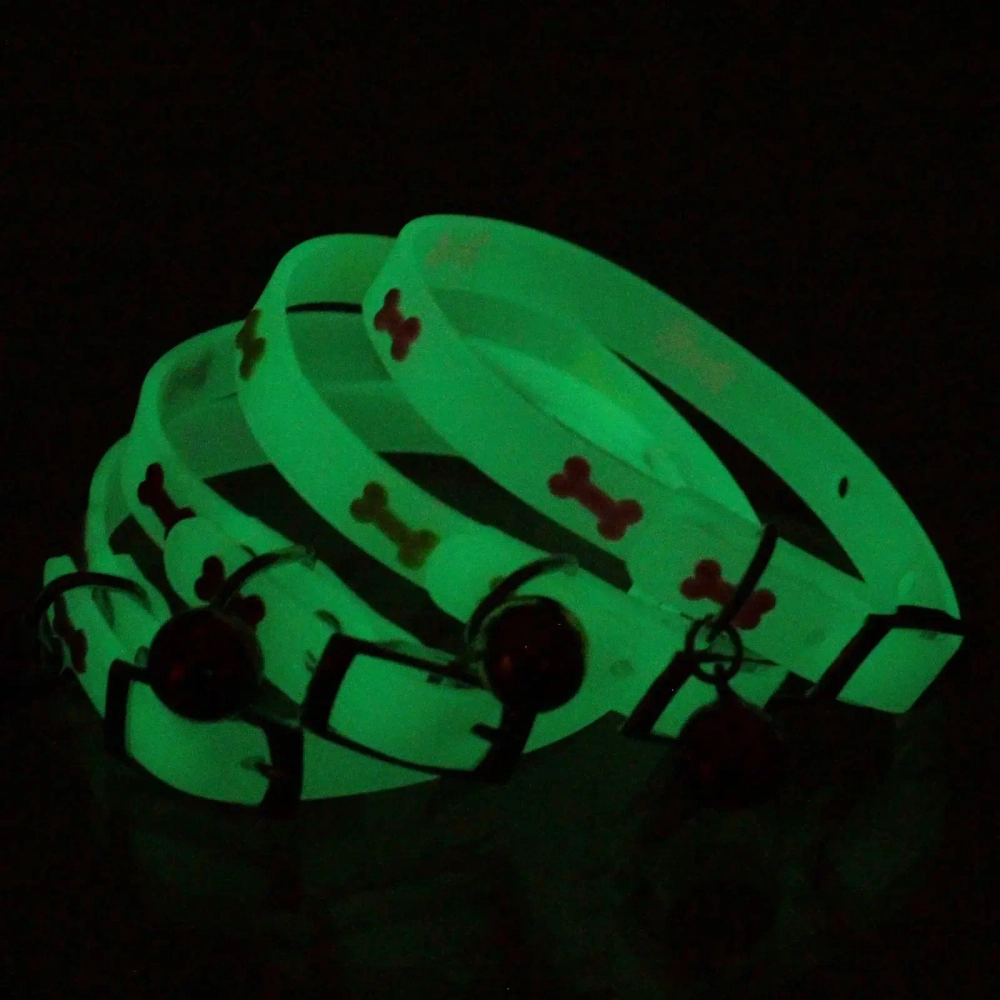 Ошейник для кошек с колокольчиком 1*30см «Neon-Кость» светящийся Ultramarine
