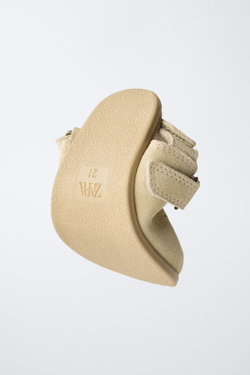 ZARA КОЖАНЫЕ САБО BAREFOOT, ПЕСОЧНО-КОРИЧНЕВЫЙ