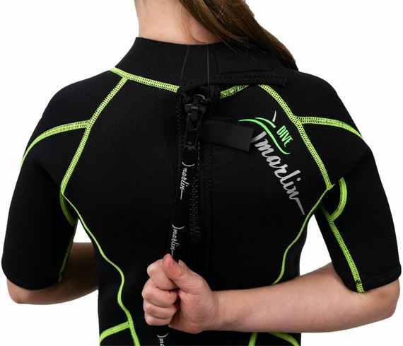 Гидрокостюм детский Marlin Malibu Shorty Junior 2,5 мм черно-зеленый