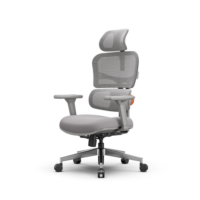 Эргономичное компьютерное кресло FoxGear NETZ модель XO - office edition, серый (FG-NETZ-XO-GY)