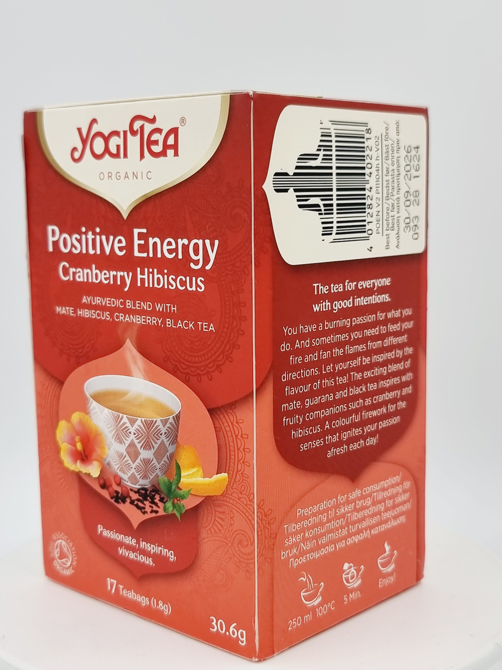 Чай Yogi Tea Positive Energy аюрведическая смесь с клюквой и гибискусом 17 пакетиков 30,6 г (из Финляндии)