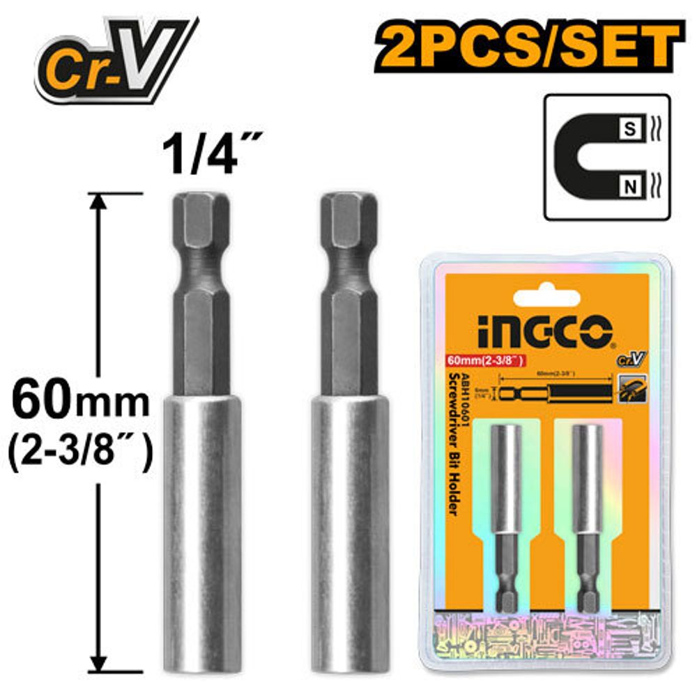 Держатель для бит 2х60 мм. INGCO ABH10601