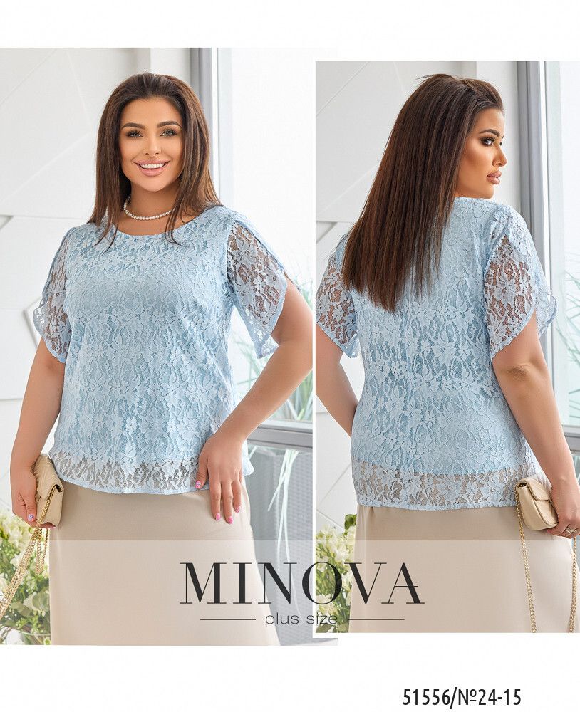 Блуза 24-15-голубой Minova Блуза 24-15-голубой Minova