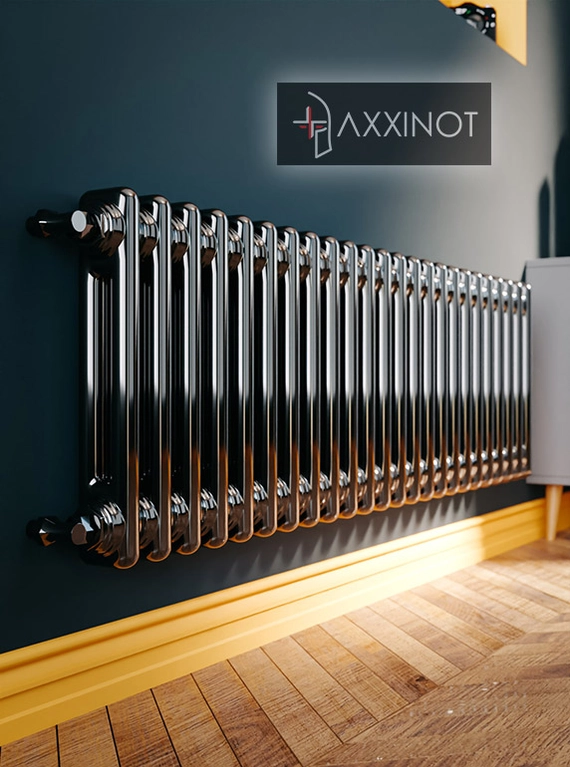 Axxinot Sentir 2030 - двухтрубный трубчатый радиатор высотой 300 мм, боковое подключение, черный