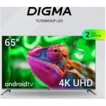 Телевизор LED Digma 65" DM-LED65UBB41 Android TV Frameless Metal темно-серебристый/серебристый 4K Ultra HD 60Hz DVB-T DVB-T2 DVB-C DVB-S DVB-S2 USB WiFi Smart TV
