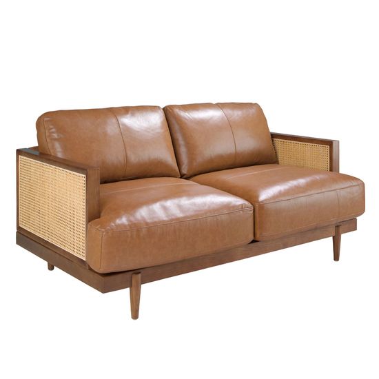 Диван 2-х местный 6176/KF8031-2P-M2731 Angel Cerda из коричневой кожи