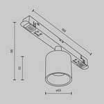 Магнитный трековый светильник Maytoni Alfa S TR132-2-7W3K-B