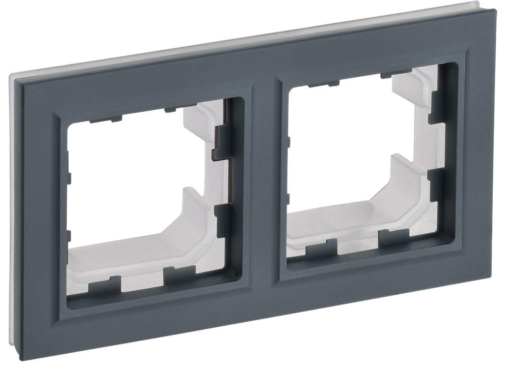 BRITE Рамка 2-местная IP44 РУ-2-БрГ-44 графит IEK