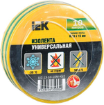 Изолента 0,13х15 мм желто-зеленая 10 метров ИЭК  UIZ-13-10-10M-K52