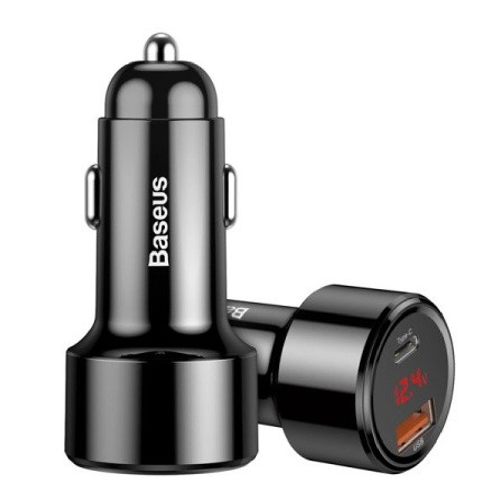 Автомобильное заряд. устр. Baseus 1USB/1C 45W (CCMLC20C-01) черный перламутр