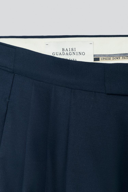 ZARA X BAISI GUADAGNINO ШОРТЫ С ШИРОКИМИ ШТАНИНАМИ, ТЕМНО-СИНИЙ